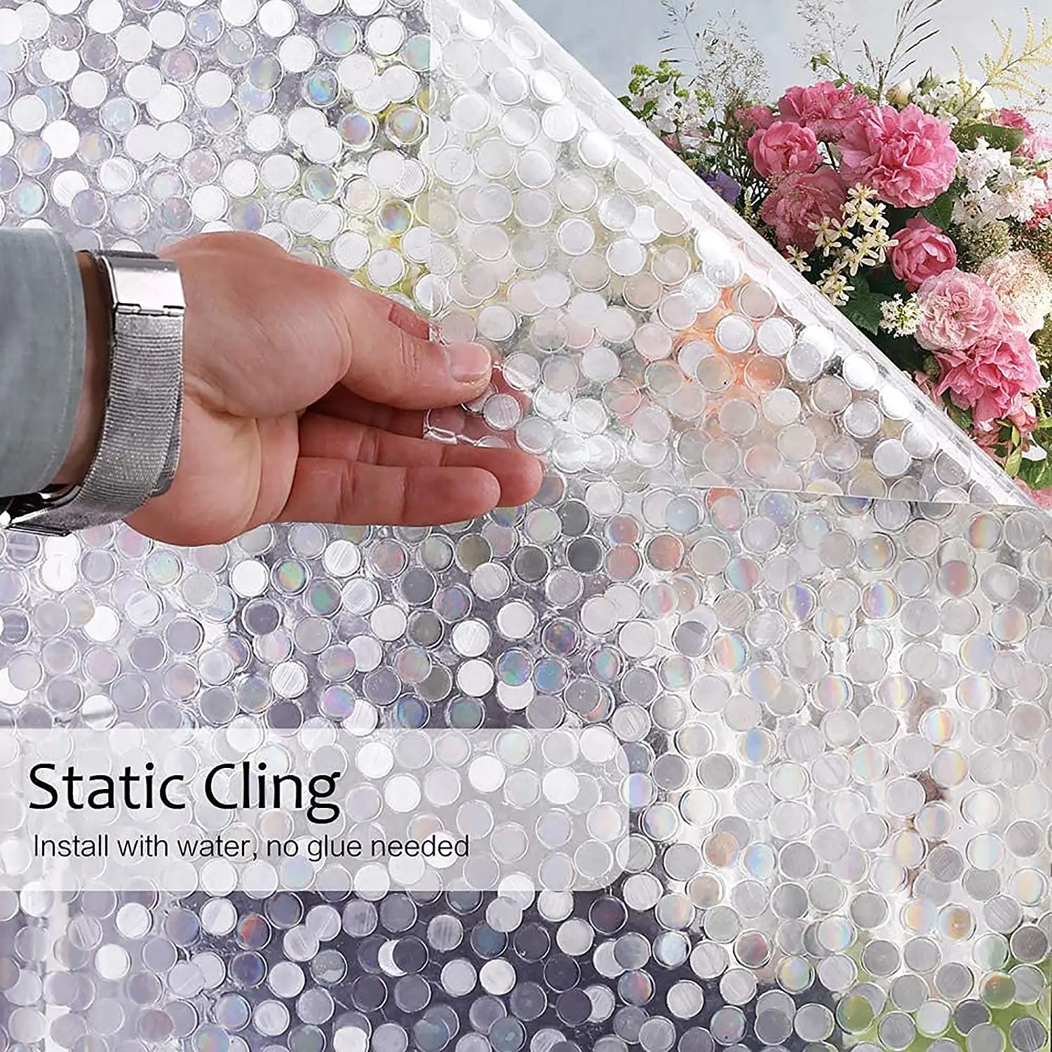 3D наклейка из статического клеящегося стекла с рисунком камня Виниловая в