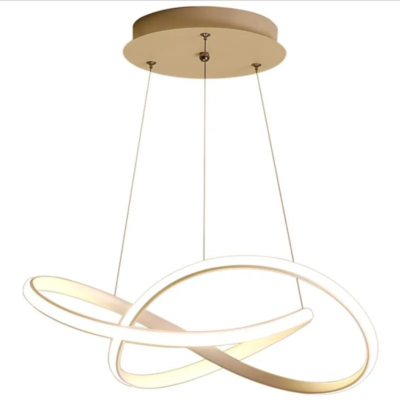Goedkoop Zwart/Wit Iron Acryl Ronde Led Hanglamp Eetkamer Bar Heldere Fashion Suspension Drop Lamp Dia 50/60Cm 2090