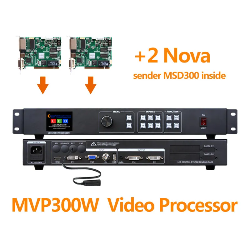 

Bangladesh transparent led display use led video processor mvp300w with 2pcs novastar msd300 sending card usb video processor