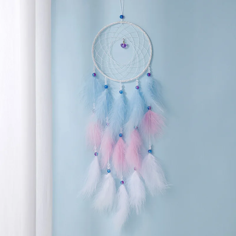 

Sweet LED Lights Feather Led Light Creative Heart Pendant for Girls Bedroom Fantastic Weave Wall Decoration Indoor Decors Luces