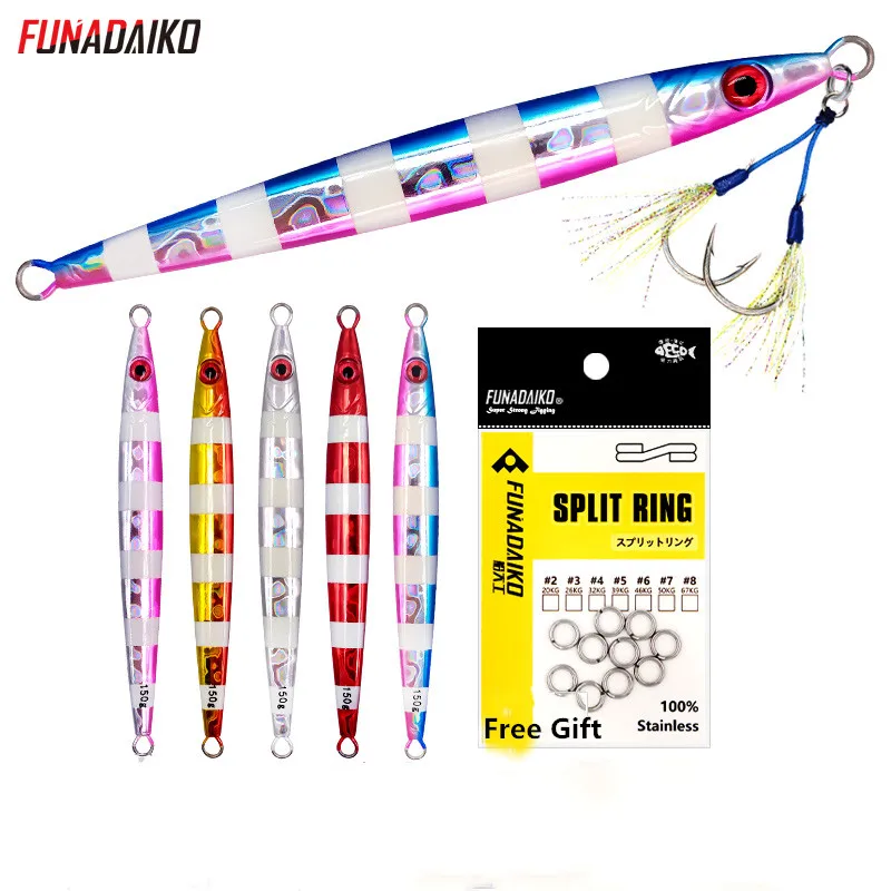 FUNADAIKO медленная джиг приманка с вспомогательным крючком из металла для рыбалки