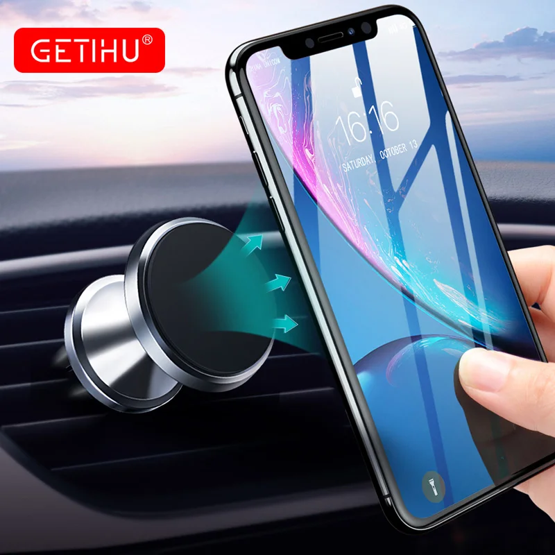 Магнитный автомобильный держатель для телефона GETIHU с креплением на вентиляционное отверстие, поддержка gps для iPhone 11 Pro X Max, Xiaomi, Магнитная подставка для мобильного телефона в автомобиле