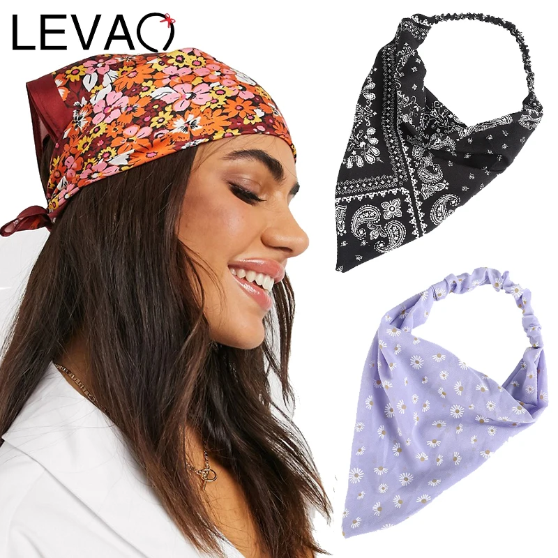 

Повязка для волос LEVAO с принтом женская, эластичная повязка на голову, аксессуар для волос