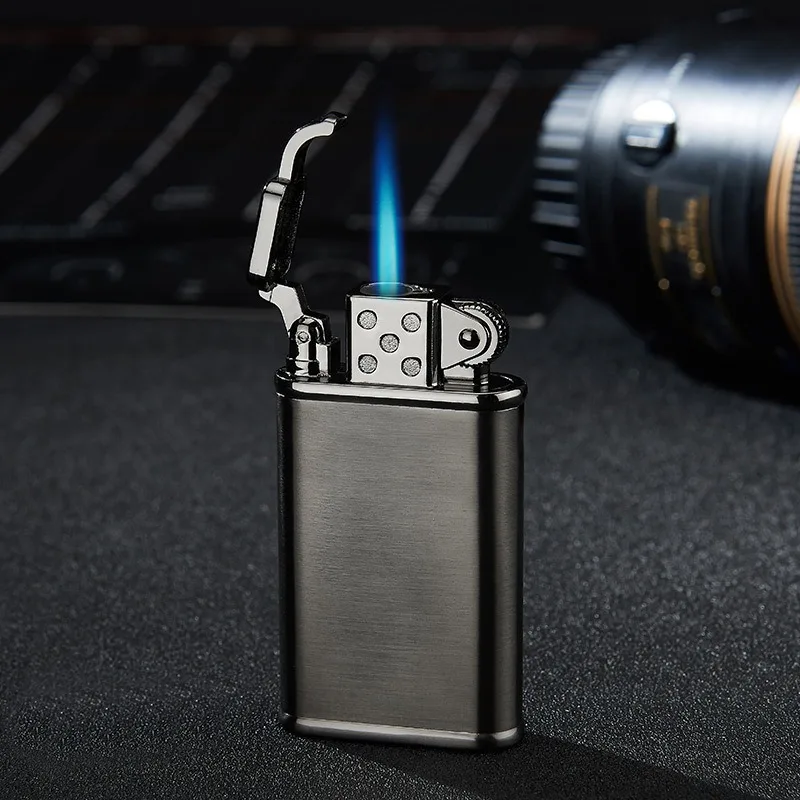 

Grinding Wheel Retro Jet Torch Lighter Turbo Creative Metal Windproof Gas Pipe Lighter Blue Flame Butane Cigarette Lighter New