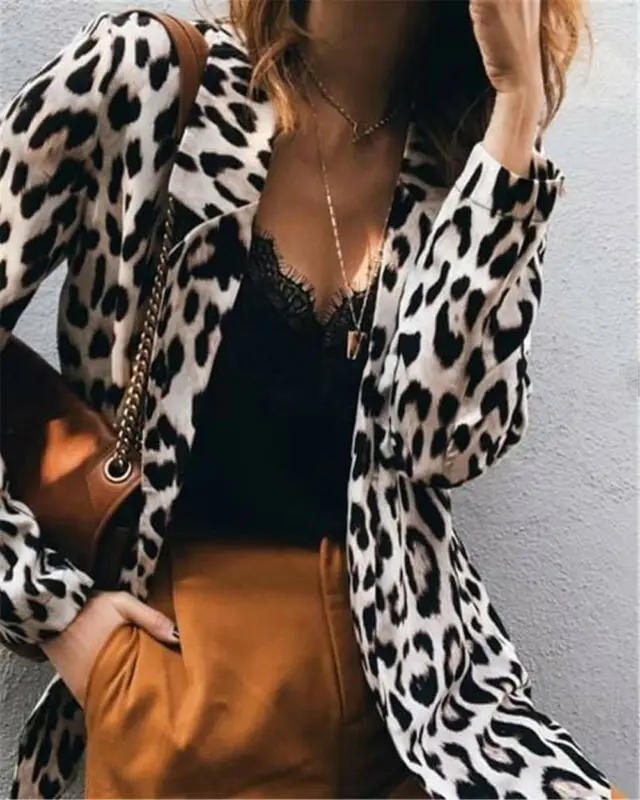 

Womens Bomber Jackets Leopard Hooded Long Coat Jacket Ladies Autumn Cardigan Hoodies Outwear ropa mujer invierno 2019