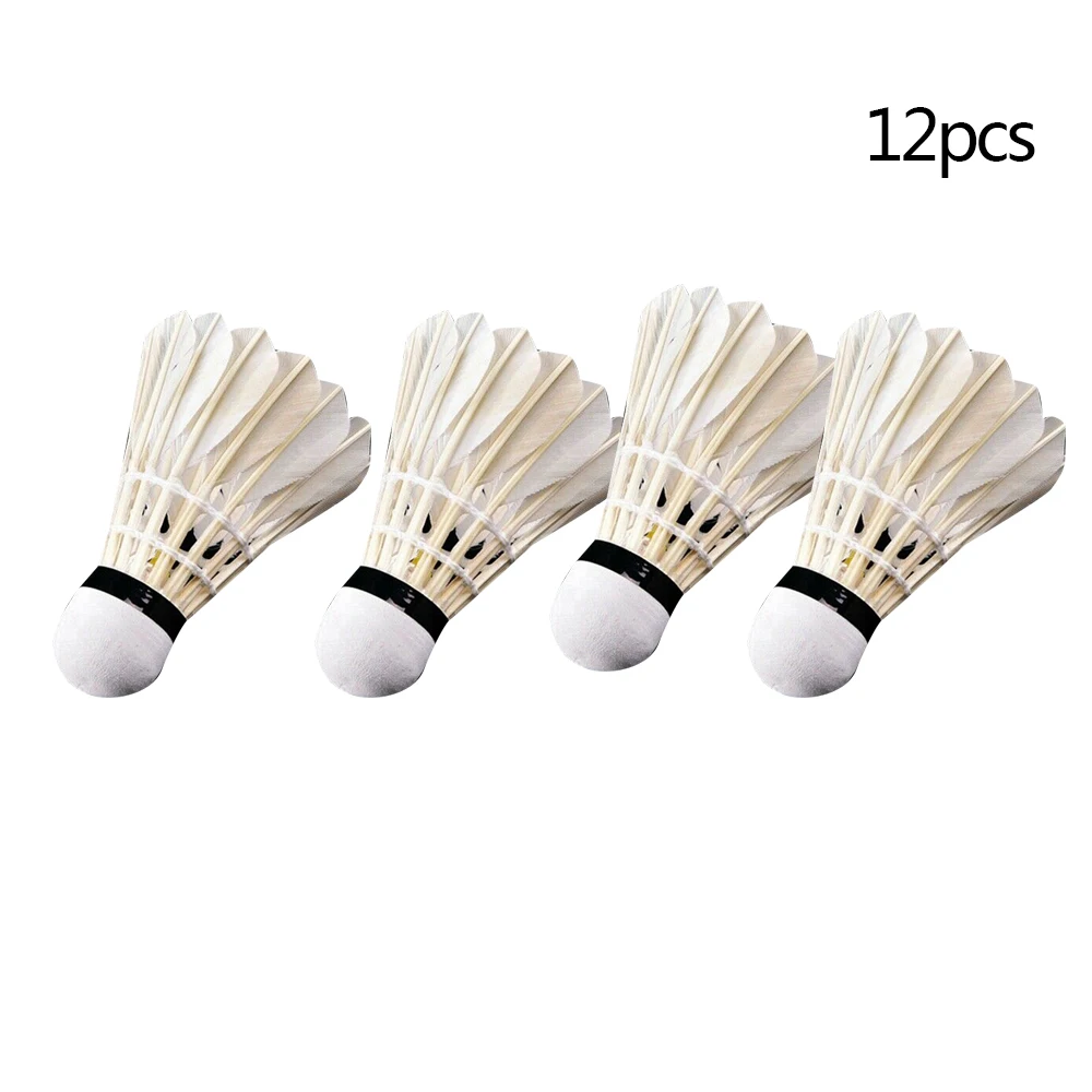 12 шт. спортивные бадминтон белые шары воланы из гусиных перьев Птички Бадминтон