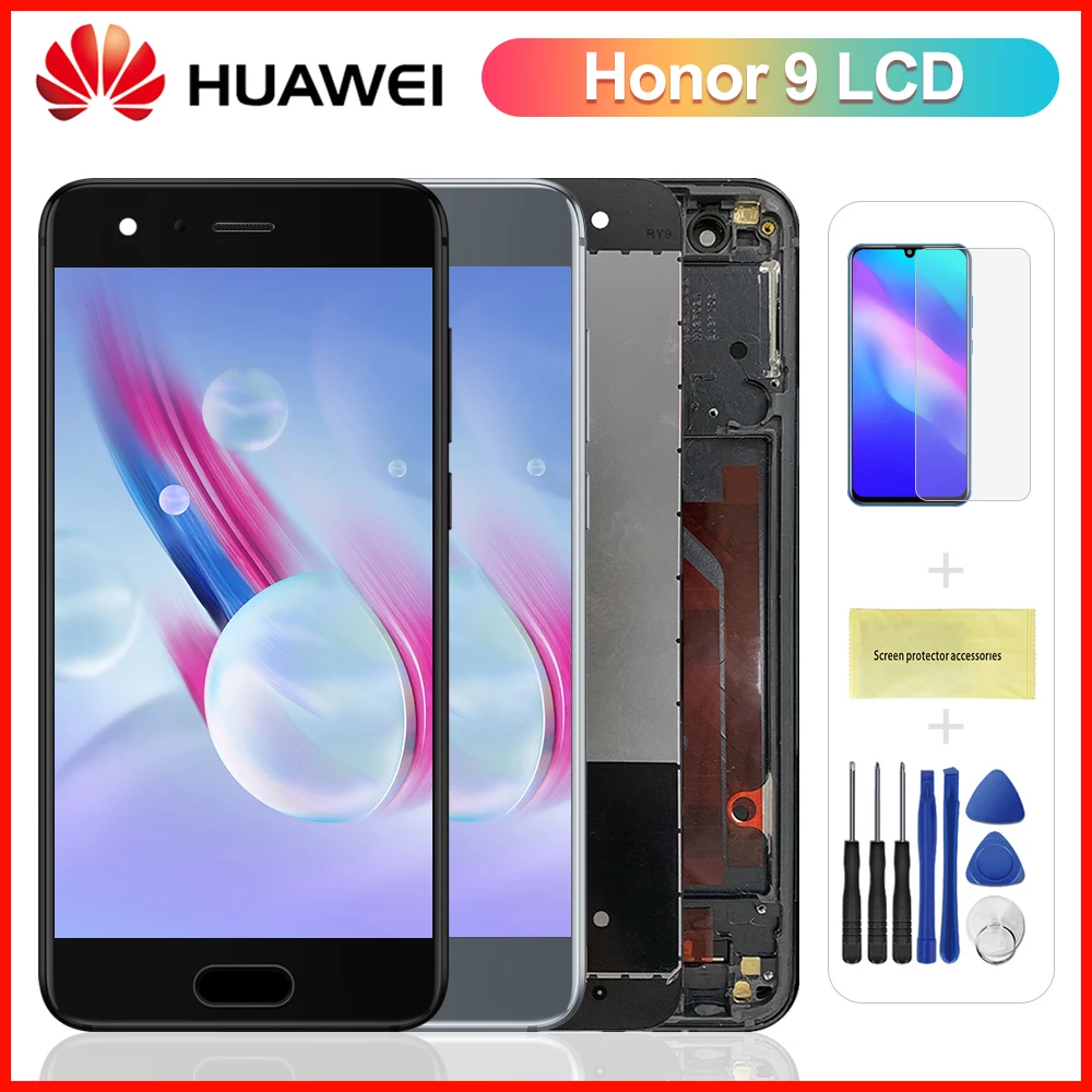 

ЖК-дисплей 5,15 ''для HUAWEI Honor 9 с сенсорным экраном и дигитайзером в сборе, дисплей для Honor 9, ЖК-дисплей, запасные части, бесплатные инструменты