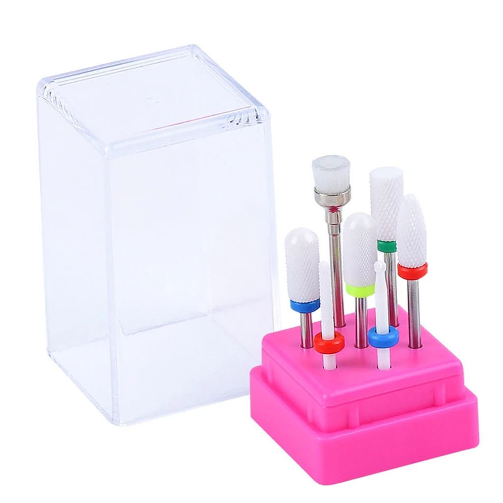 

7Pcs Cuticle Clean Nail Drill Bits False Nail Remove Drill Bit Case Nail Tool