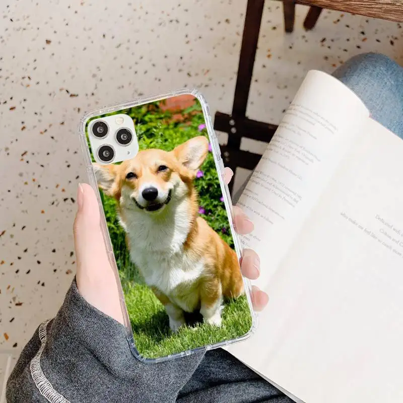 

Lovely Corgi dog animal Phone Case Transparent soft For iphone 5 5s 5c se 6 6s 7 8 11 12 plus mini x xs xr pro max