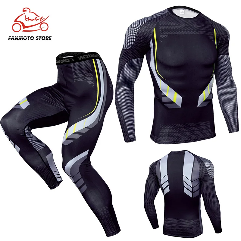 Мужской компрессионный костюм для фитнеса S/M/L/XL/XXL/XXXL цвет в ассортименте|Рубашки