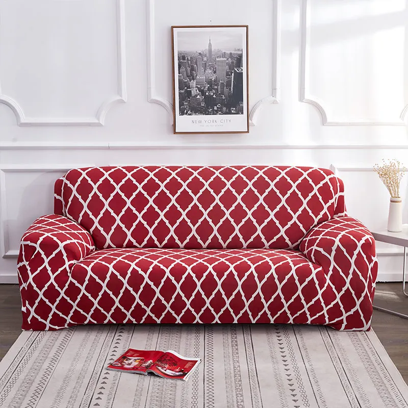 

Grid Elastic Spandex Sofa Cover Couch Cover Tight Wrap All-inclusive Sofa Covers for Living Room Sofa Slipcovers 1PC