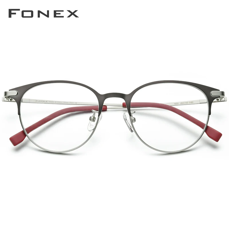 FONEX, сплав, очки для мужчин, ультралегкие, для женщин, Ретро стиль, круглые очки, оправа, Ретро рецепт, оптические очки без винтов, 988