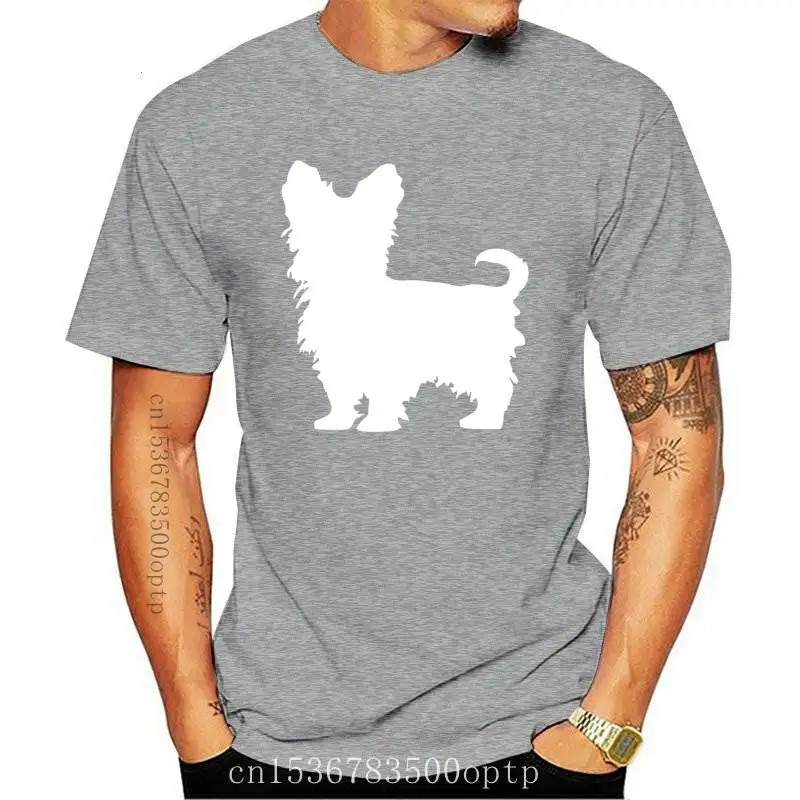 

New Funny Dog T-Shirt - SILHOUETTE YORKSHIRE TERRIER - Men's Yorkie / Dog Tee Mens Shirts Short Sleeve Trend Clothing