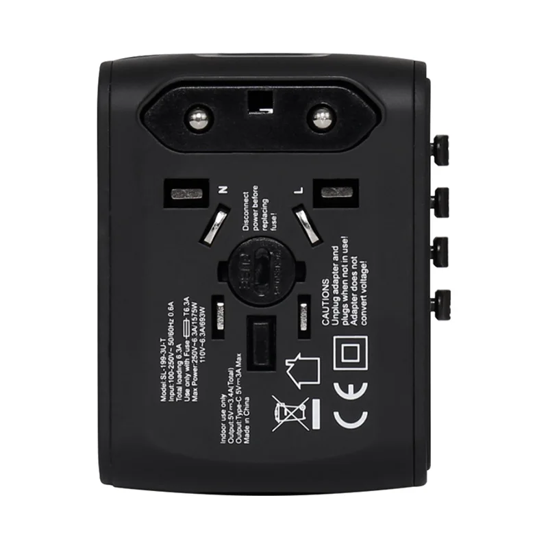 Дорожный адаптер Bcsongbe Международный Универсальный питания с 6.3A 4 USB мировым