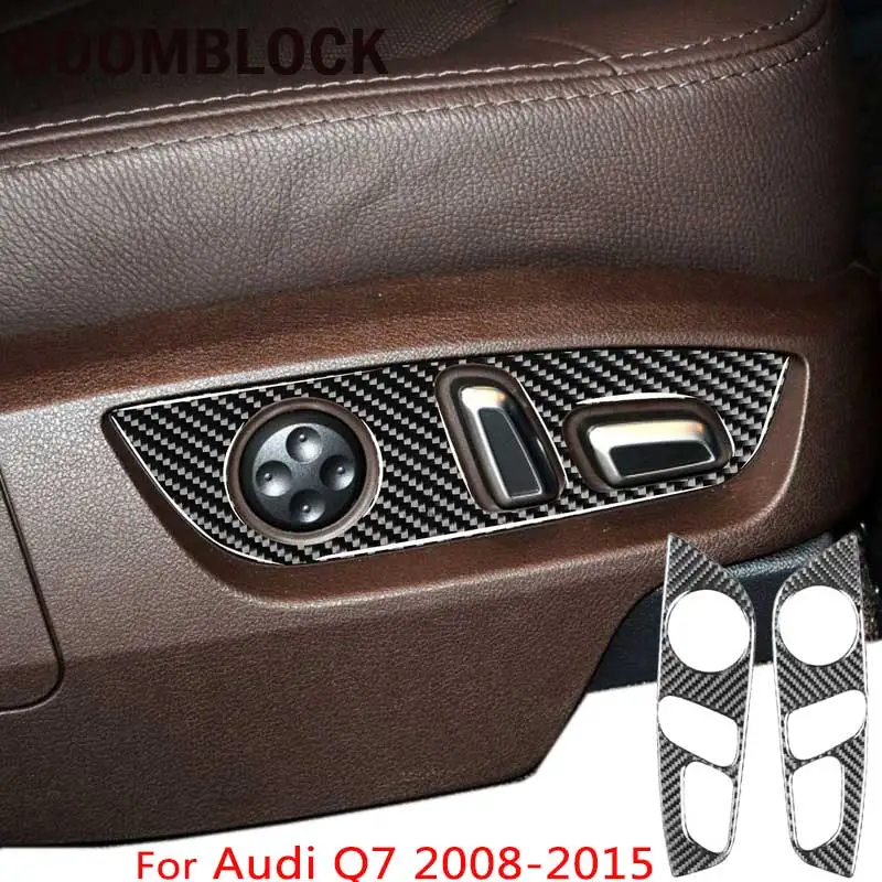

BOOMBLOCK, углеродное волокно, кнопки регулировки переднего сиденья, декоративная рамка, наклейка, отделка 2 шт. для Audi Q7 2008 2009 2010-2015