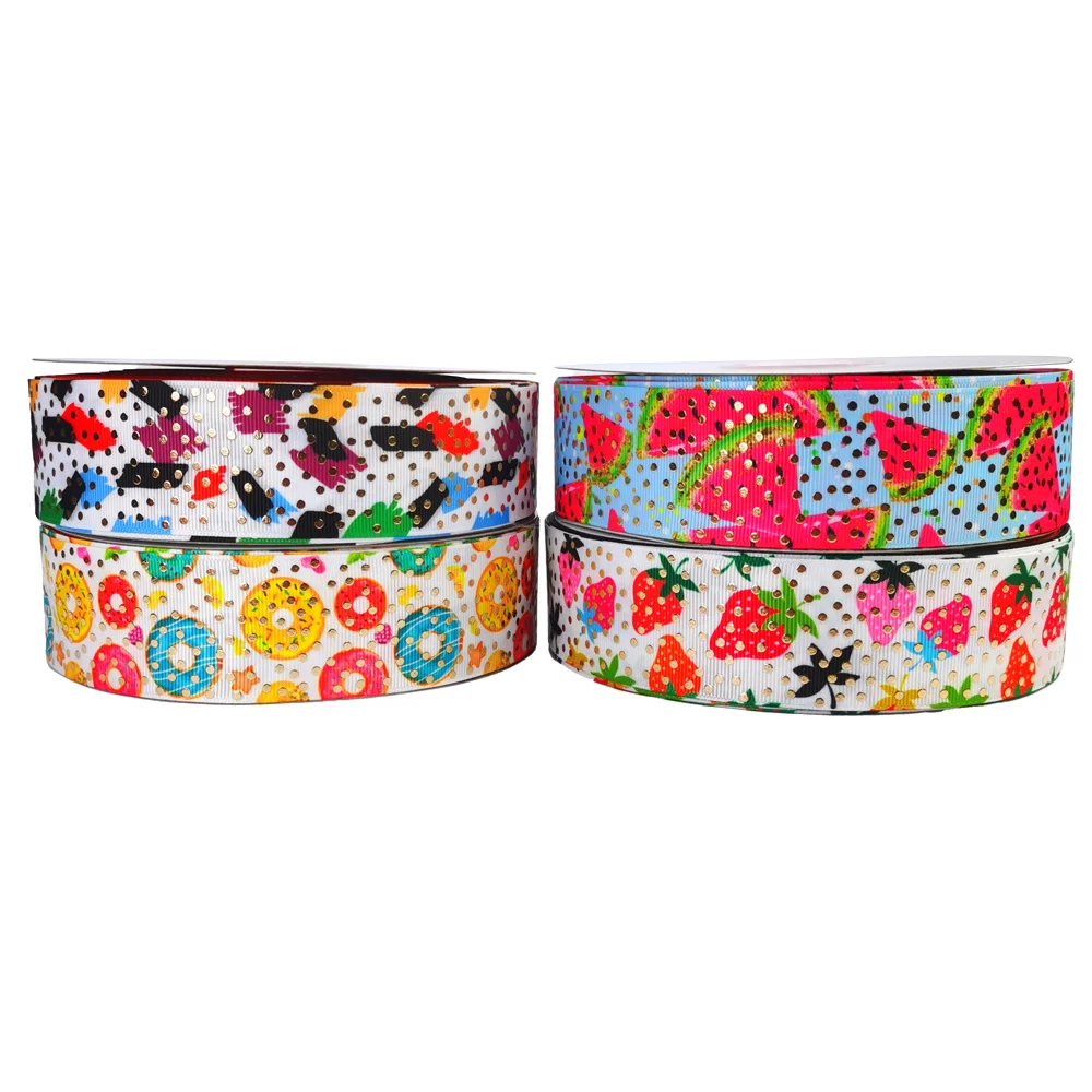 Корсажная лента из золотой фольги в виде фруктов 38 мм 200 ярдов | Дом и сад