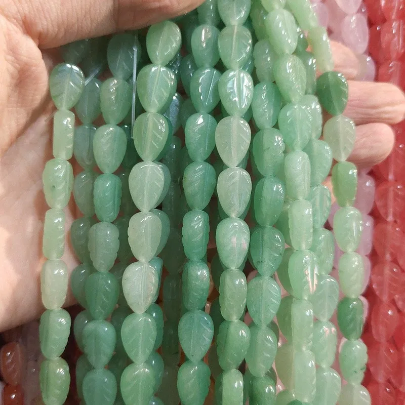

Natural Stone Beads Semi-precious Stones Double-sided Leaves Beads DIY Production Jewelry Accessories Bracelet Necklace Jewelry