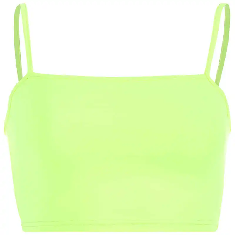 

New 2021 summer Underwear fluorescent green suspender vest with light proof inner top green corset top