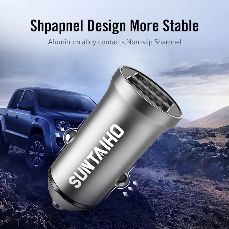 Suntaiho Mini 12-24 в двойной usb порт автомобильное зарядное устройство Быстрая зарядка мобильного телефона автомобильное зарядное устройство для Iphone 7 7 plus SE для samsung S6 S5