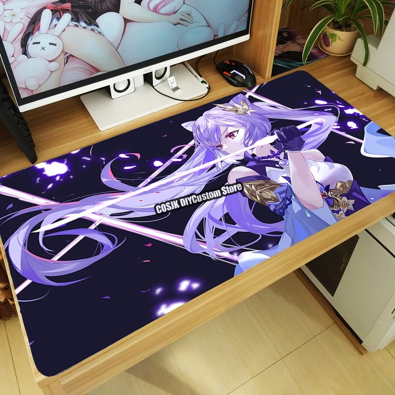 

Game Genshin Impact Keqing Large Mouse Pad Mice Mat HD Laptop Decor Tabletop Keyboard Desk Mat Playmat Mousepad Drop shipping