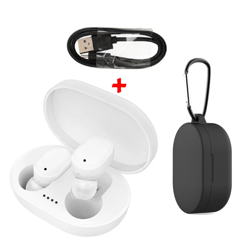 White Black case A6S беспроводные наушники спортивные наушники Bluetooth 5,0 TWS наушники с шумоподавлением микрофон для iPhone huawei samsung Xiaomi Redmi - Цвет: White Black case