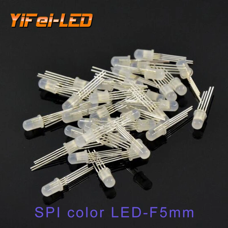 10 шт.-1000 шт. DC5V WS2812 APA102 PL9823 F5 5 мм F8 8 мм круглая звезда RGB YF923 чипсет внутри RGB полноцветная матовая звезда чипы