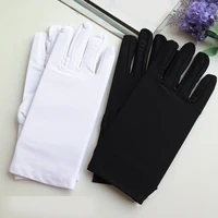 new 1pair men black white etiquette short gloves thin stretch spandex sports driving sun protection five fingers gloves