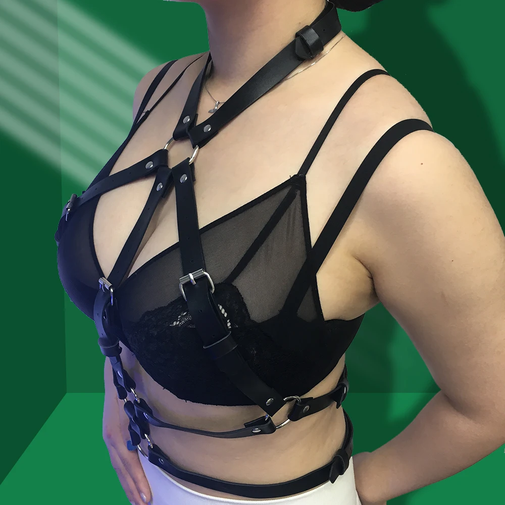 BAFEI Bdsm Cage Bra Leather Harness Women Belts Body Bondage Chest Waist Suspenders Garter Harajuku Pastel Goth Lingerie Clothes