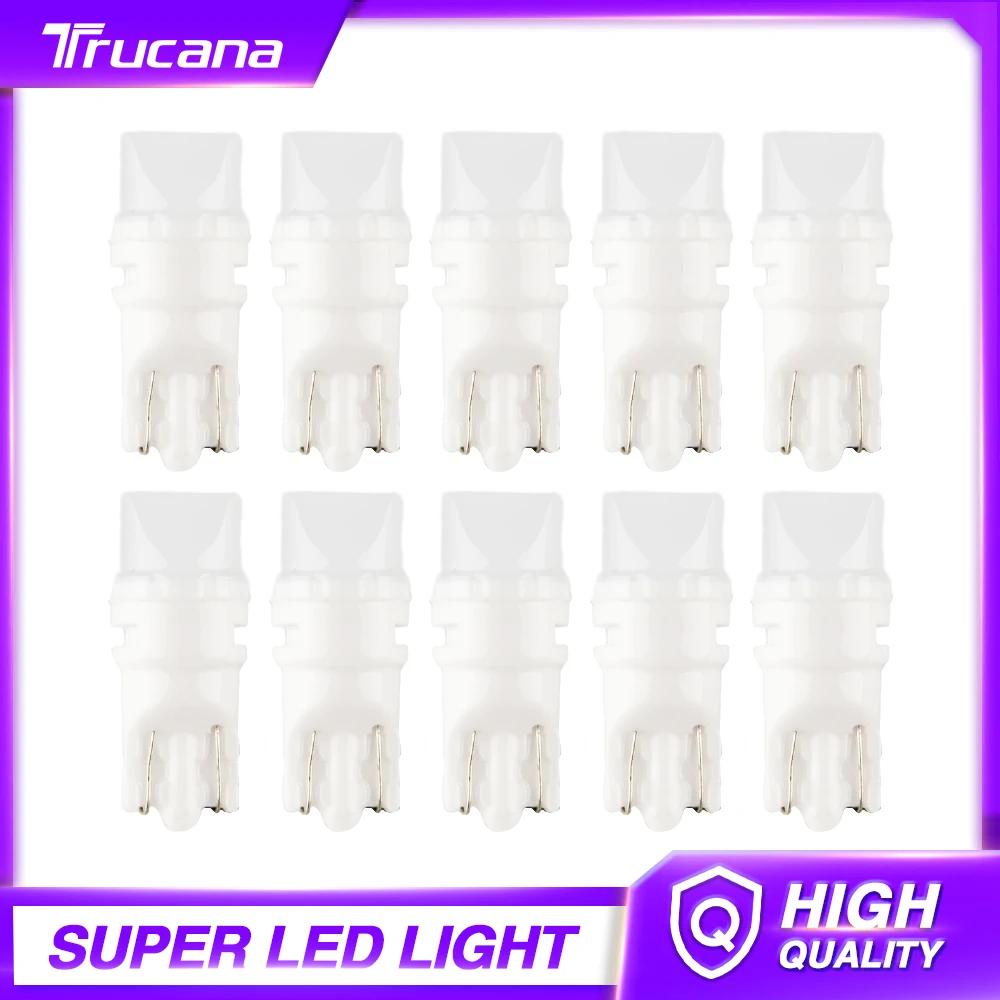 

10 шт., керамические светодиодные лампы 12 В T10 W5W