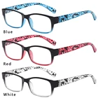 Модные женские очки для чтения с цветочной печатью, солнцезащитные очки из смолы, устойчивые к усталости, портативные очки при дальнозоркости, 1,0  + 4,0, 2020