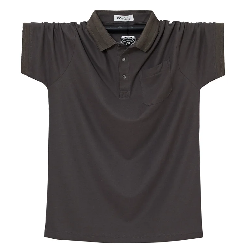

2022 Plus Size Polo Shirt Summer Pocket Lapel short-sleeved Shirt Loose All Cotton Guy men's Clothing Top