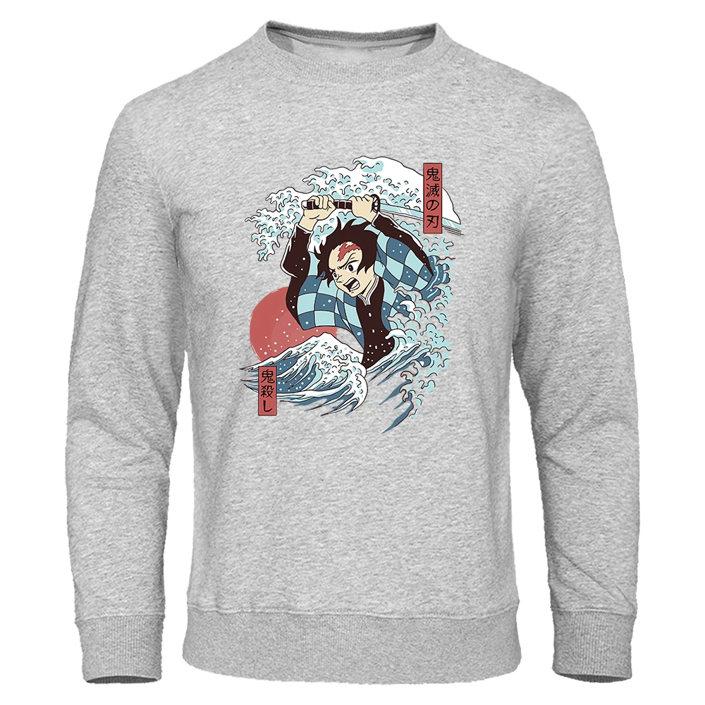 Толстовка мужская флисовая с капюшоном свитшот надписью рассекающий демонов