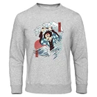 Толстовка мужская флисовая с капюшоном, свитшот с надписью рассекающий демонов, пуловер для Хэллоуина, забавная уличная одежда в стиле хип-хоп, Осень-зима