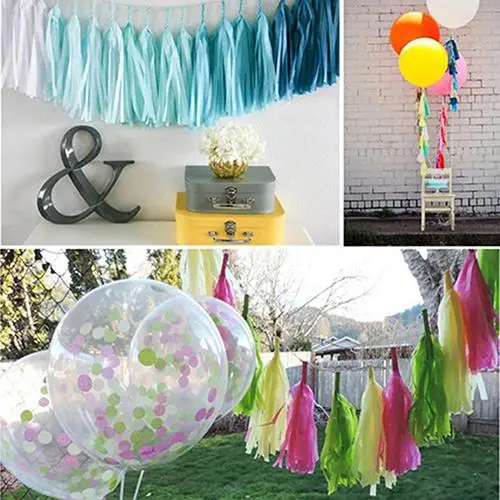 

5Pcs DIY Tissue Paper Tassel Garland Wedding Kids Birthday Party Christmas Ballroom Decorations Baby Shower Favors Supplies