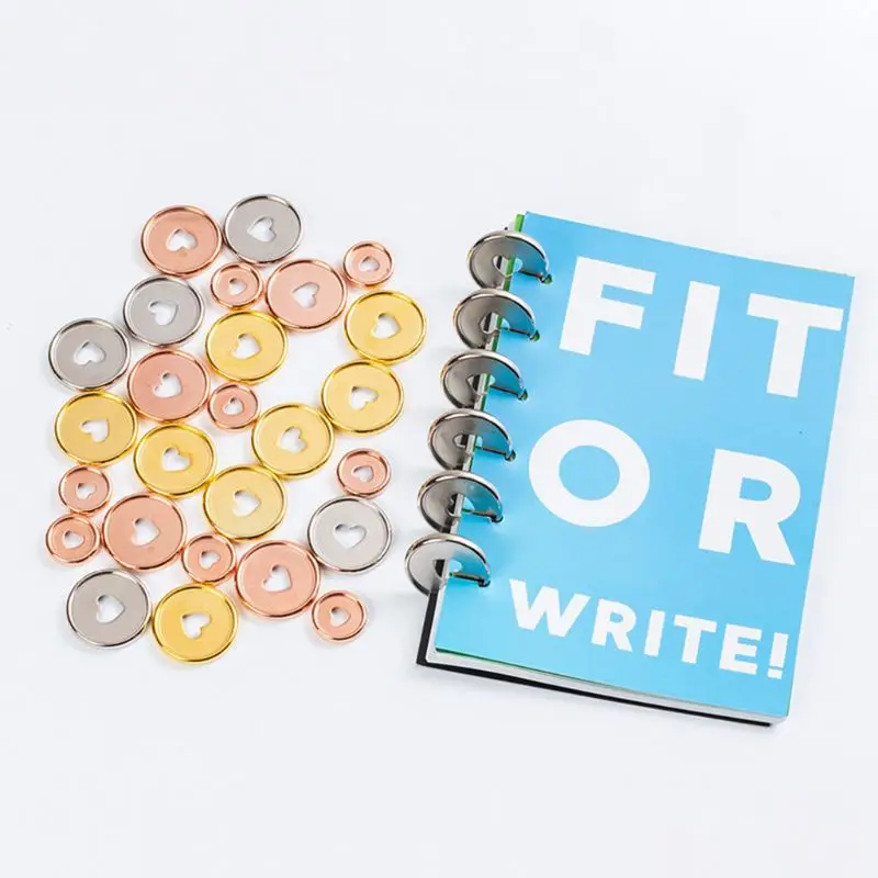 

20pcs 35mm Heart Binder Rings Mushroom Hole Loose Leaf Notebook Notepad Binding Plastic Disc Buckle Hoop DIY