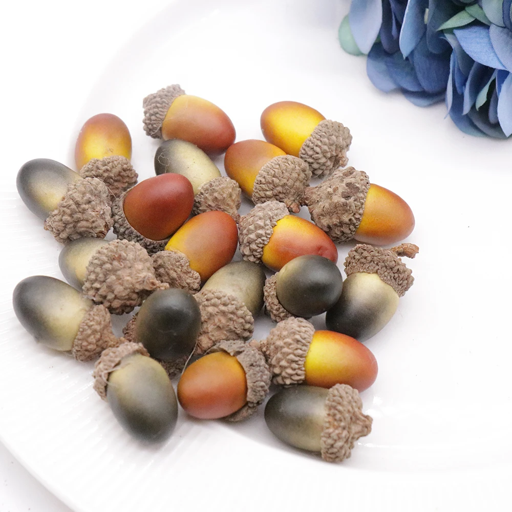new 20pcs 3 3x2 3cm small acorn sell simulation christmas decorations acorn autumn harvest decorative table top decor supplies free global shipping
