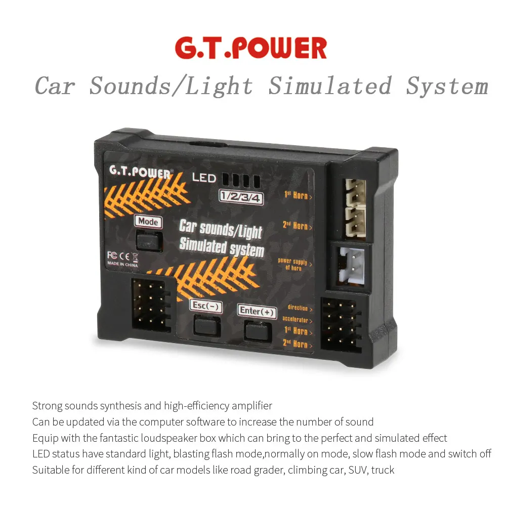 RC автомобиль звуки светильник имитация Системы для автогрейдера скалолазание