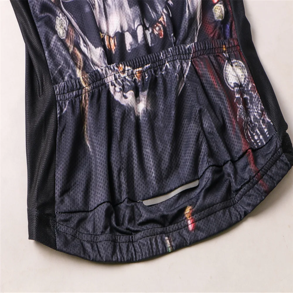 

Men Cycling Jerseys Wolf Painted Cycling Clothing Summer Bicycle Tops Short Sleeve Shirts Anti Sweat Grey