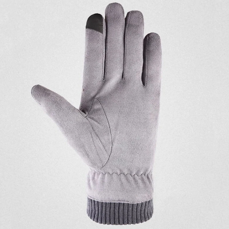 Warm In Winter And Thick Suede Gloves Suitable For Skiing Cycling Support Contact Screen General Size | Спорт и развлечения