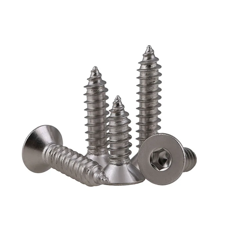 

Винт саморез GuHua 304 из нержавеющей стали с плоской головкой и шестигранным отверстием, винт для дерева с шестигранным отверстием, с потайной ...