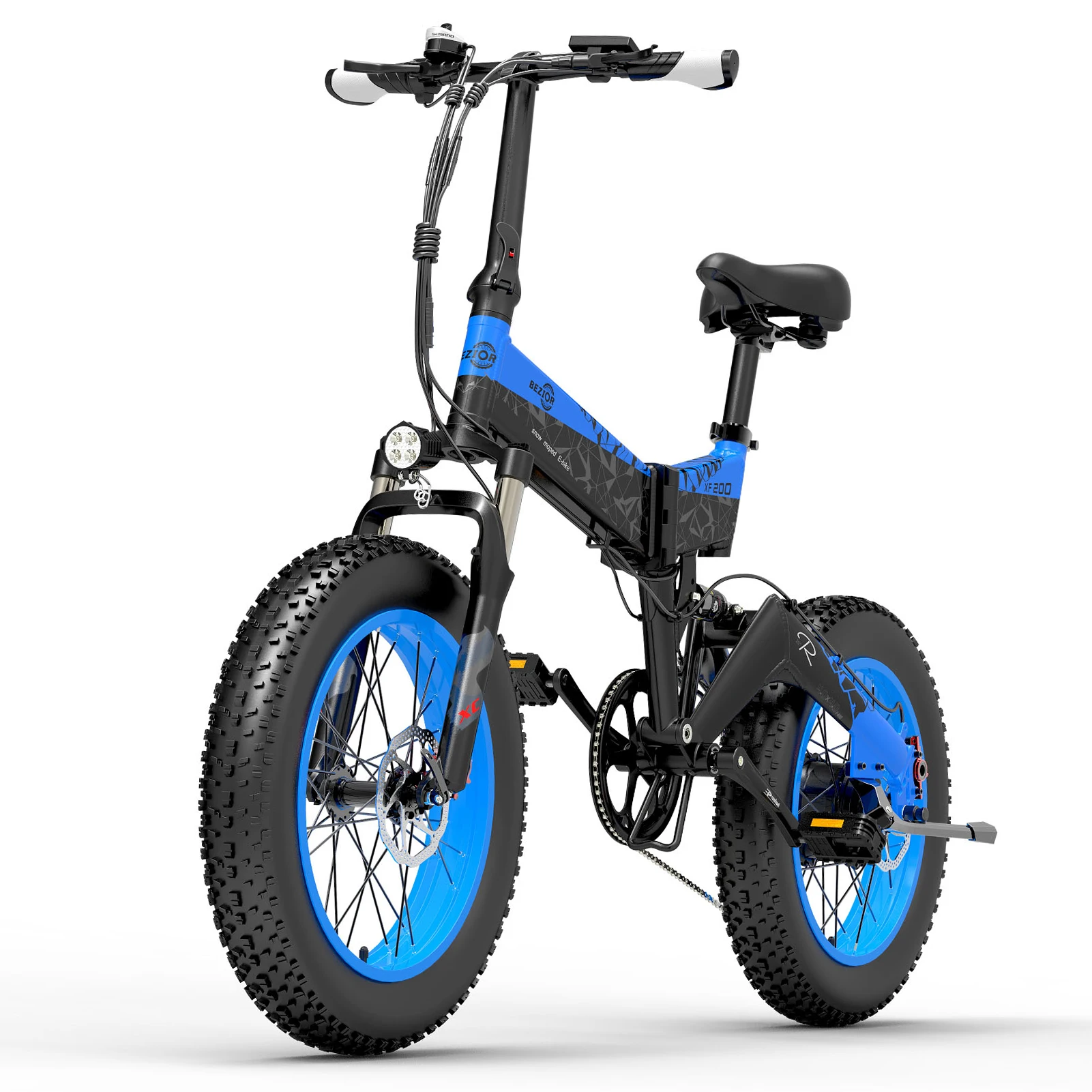

1000W 20 Inch Folding Power Assist Electric Bicycle E-Bike with 4.0 Inch Fat Tires 10.4AH Battery Power-off Hydraulic Disc Brake