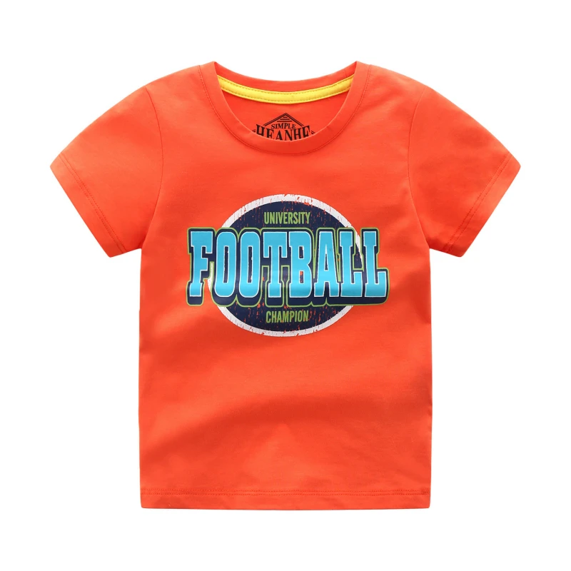 Детская футболка с короткими рукавами хлопковая Футболка буквенным принтом для