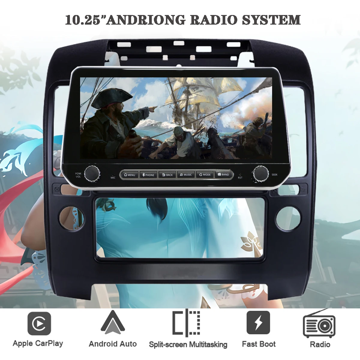 

For Nissan Navara 2004 2006 2008 2010 Android 11 8G+128G Autoradio Music Multimedia MP5 PC Tablet Cassette Carplay Auto RDS DSP