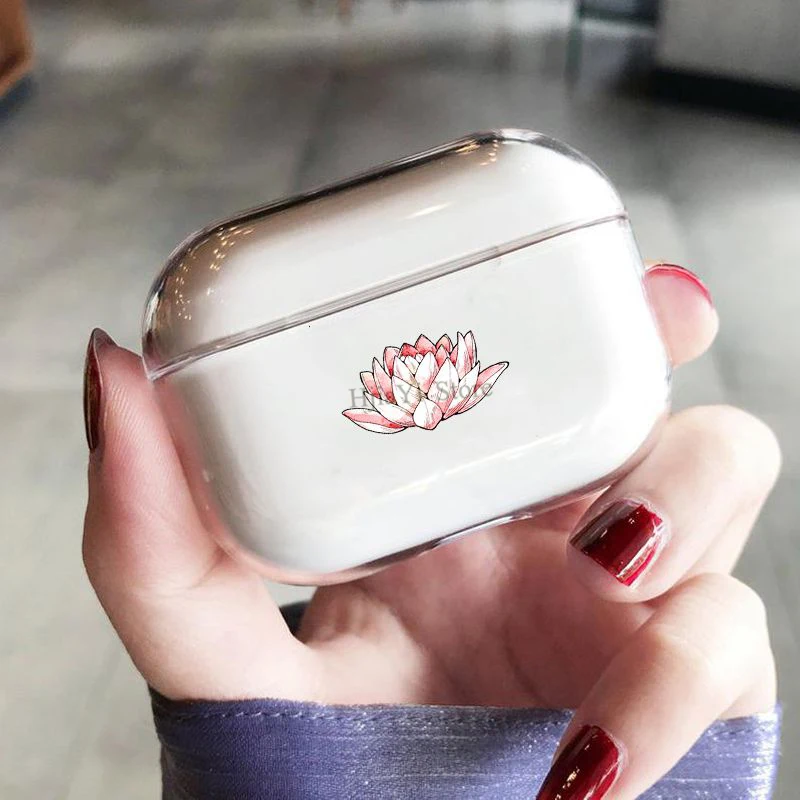 

Чехол для наушников Lotus Flower для AirPods Pro, прозрачный защитный чехол для Airpods 3, зарядное устройство