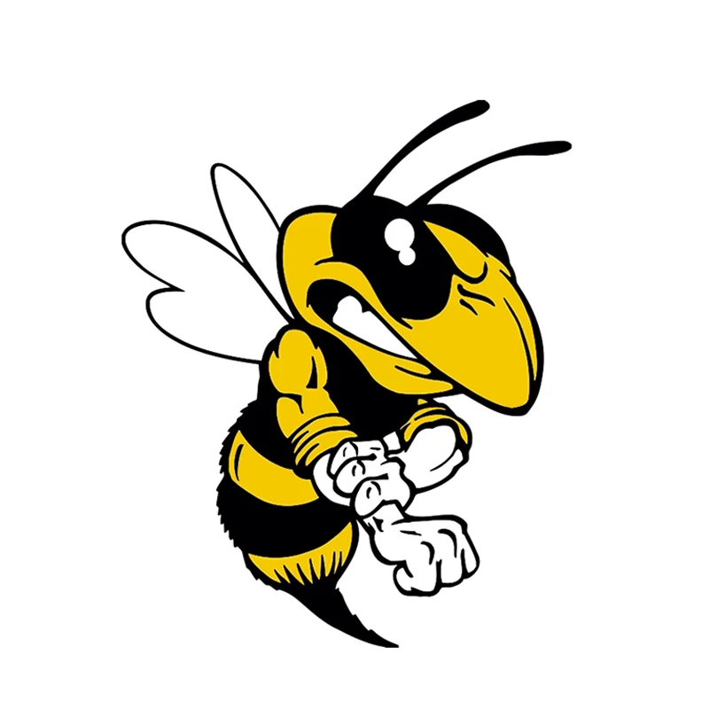 13*10 7 см мультяшная злобная пчела наклейка на шлем водонепроницаемое украшение