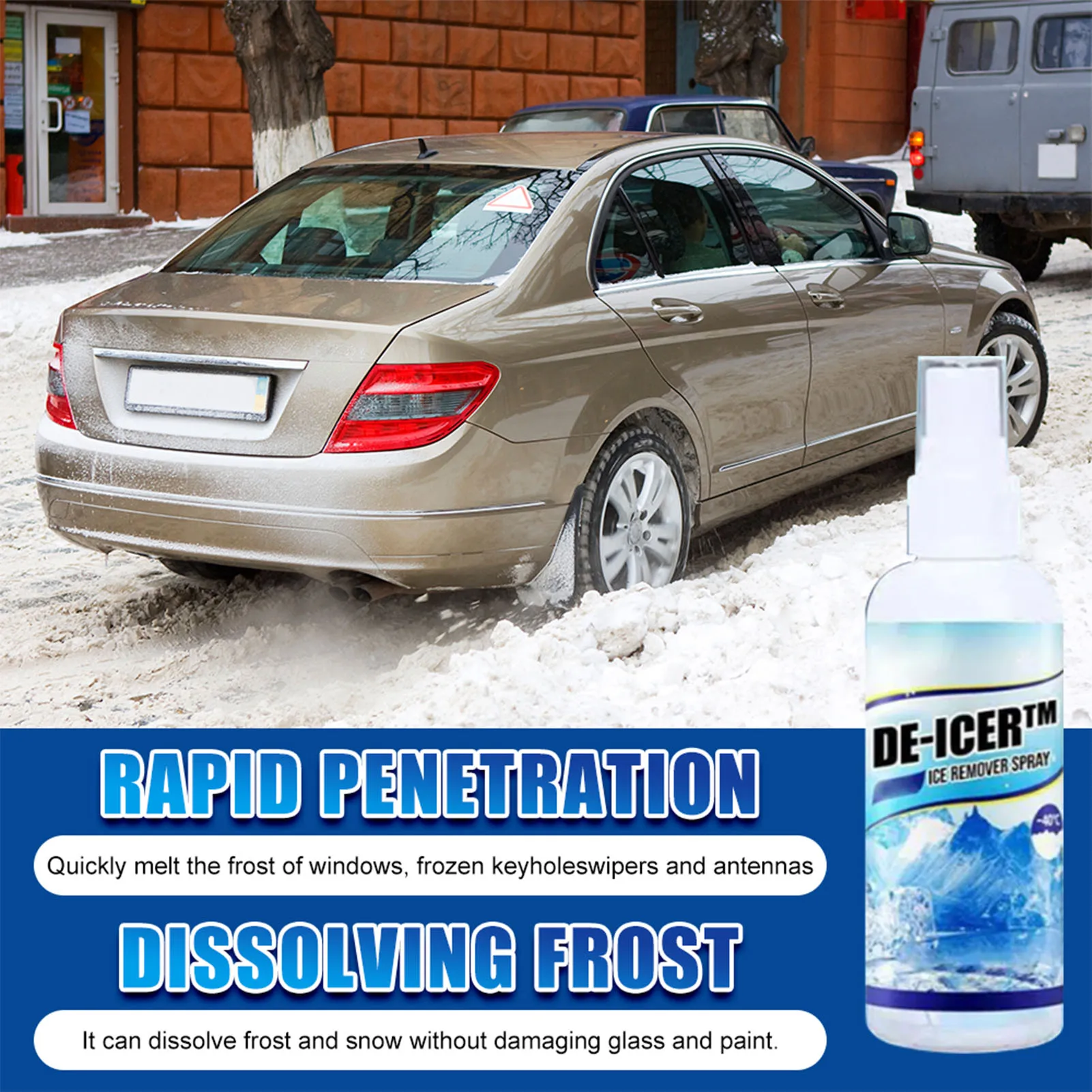 

30/50/100ml Ice Remover Spray Antifreeze Agent Snow Melting Agent Car Window Glass Melting Snow In Winter Deicing Agent