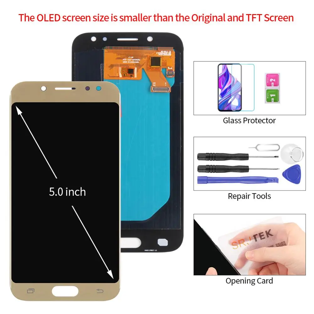 Активно-матричные осид, Дисплей для samsung Galaxy j5 j530 сменный сенсорный ЖК-экран для samsung J5 Дисплей j5 Pro J530F - Цвет: Gold no Frame
