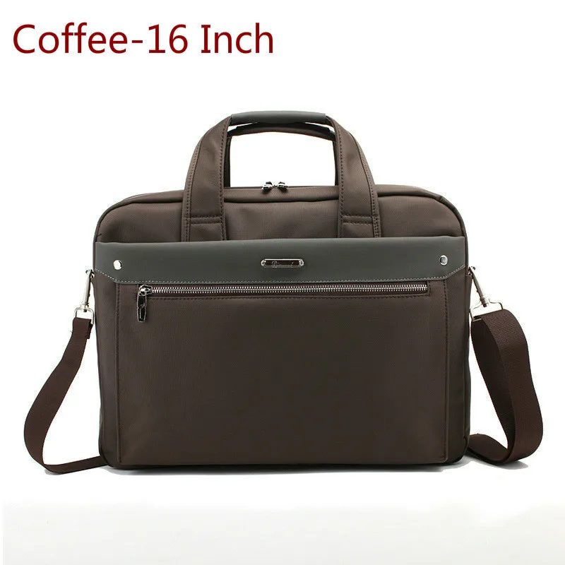 Coffee-16 Inch Мужской портфель для ноутбука, мужские деловые сумки для женщин, 15,6 дюймов, портфель для ноутбука, сумка, мужская сумка, s портфель, s сумка через плечо - Цвет: Coffee-16 Inch
