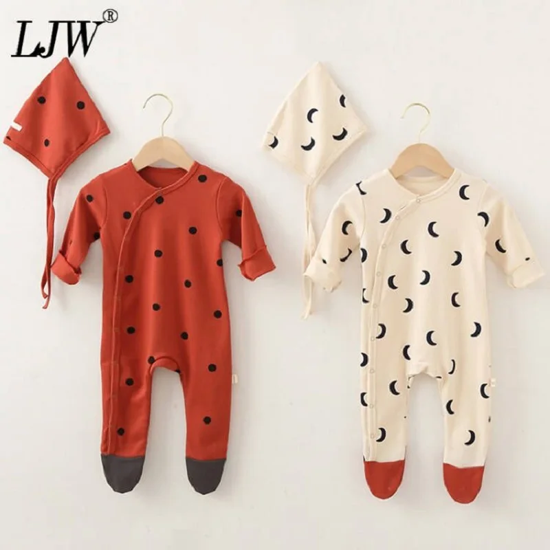 

0-2 years old children's romper spring and autumn Korean baby cotton printed romper for men and women baby clothes foot romper