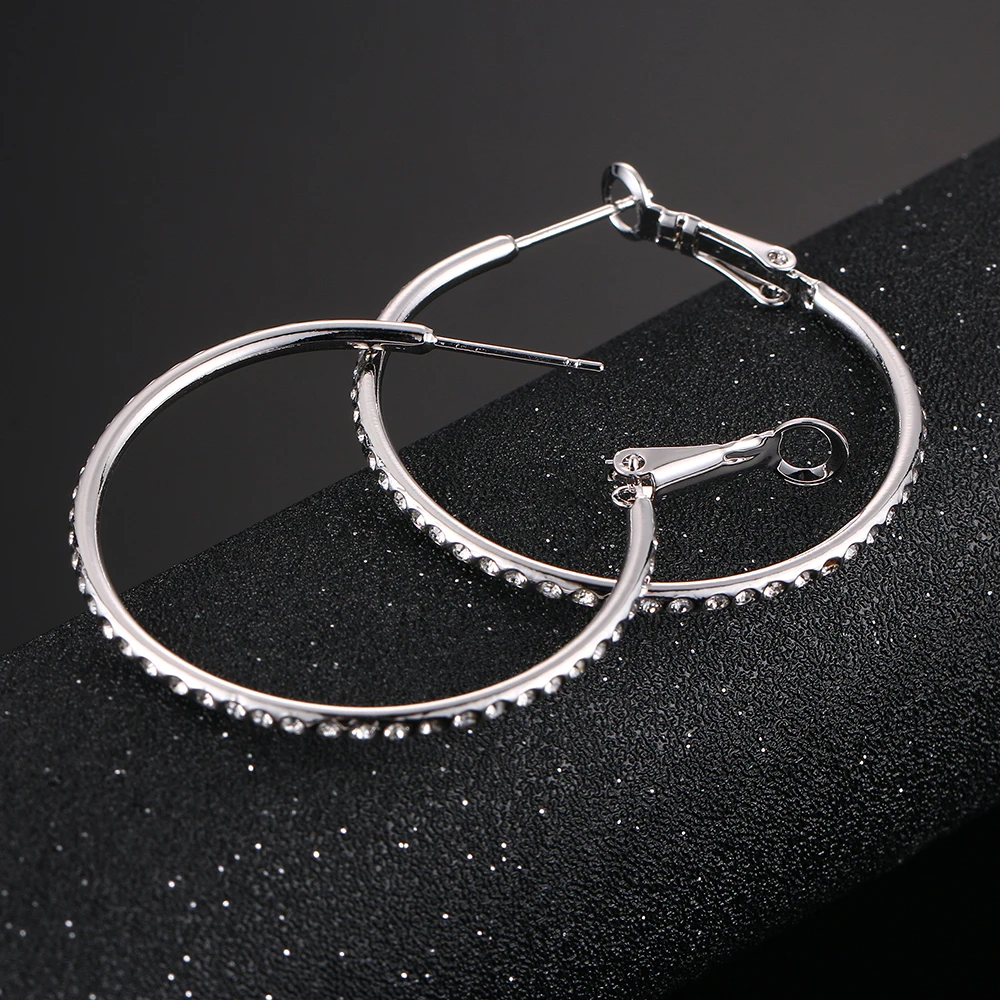 Винтажные большие круглые серьги-кольца для женщин розовое золото модный бренд